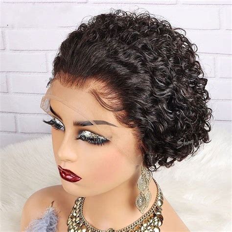 Pixie Cut Wig Human Hair Lace Short Bob Curly Human Hair Wig