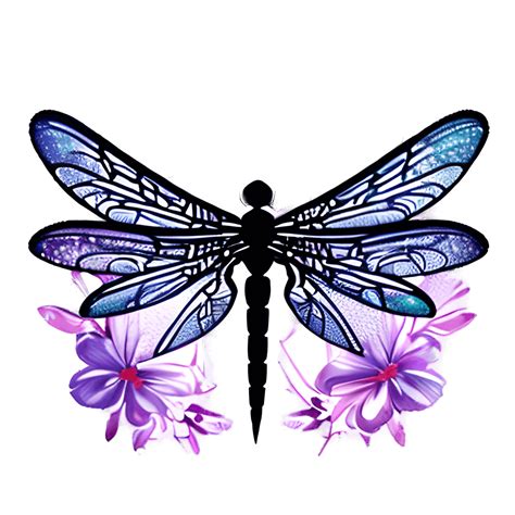 Dragonfly And Flowers Sublimation Graphic Creative Fabrica