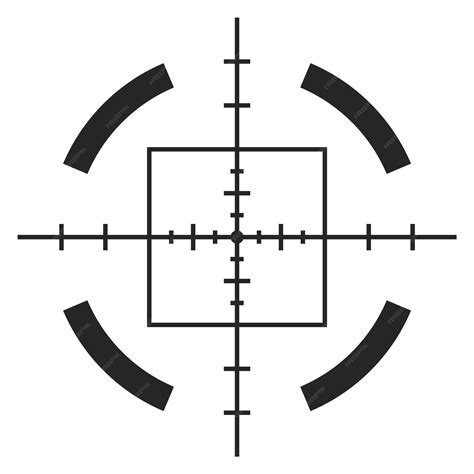Ícone De Mira Sniper Apontando Alvo ícone Preto Isolado No Fundo Branco