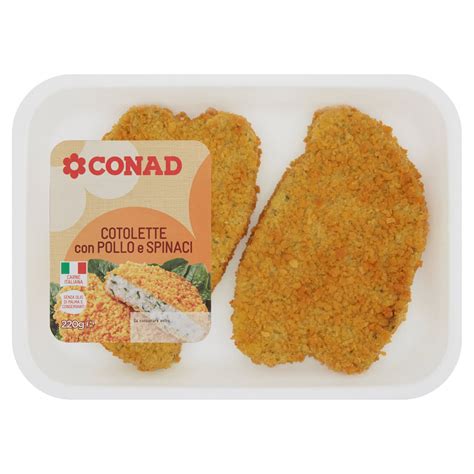 Cotolette Con Pollo E Spinaci 220 G Conad Online Conad