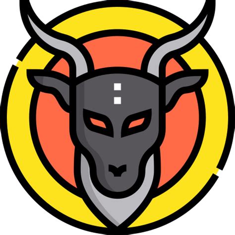 Baphomet Detailed Straight Lineal Color Icon