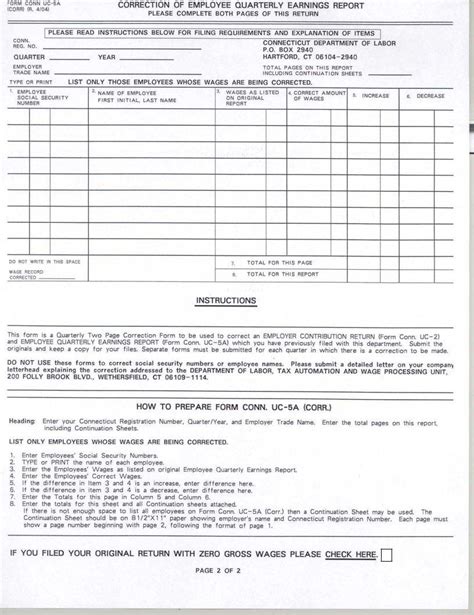 Printable Ct Uc 2 Form Printable Forms Free Online