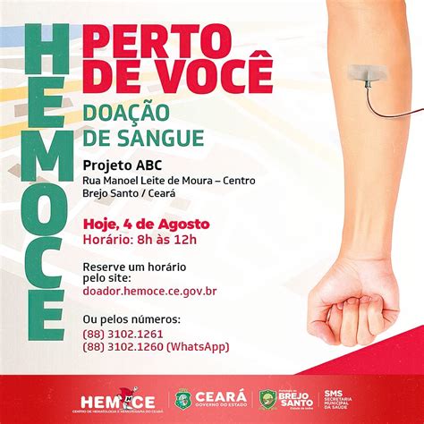 Hemoce Realiza Mais Uma Campanha De Doa O De Sangue Em Brejo Santo