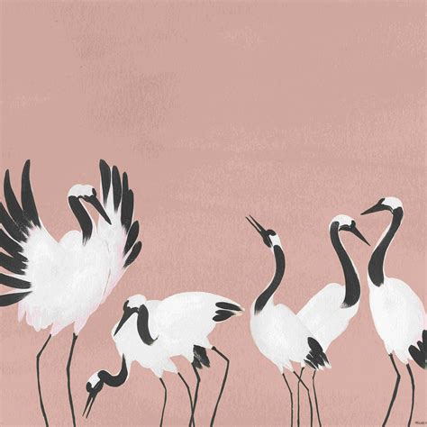 Highland Dunes Crane Dance Mauve Pink By Megan Galante Wrapped Canvas