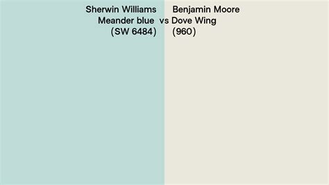 Sherwin Williams Meander Blue SW 6484 Vs Benjamin Moore Dove Wing