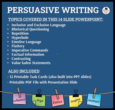 Persuasive Writing Powerpoint With Task Cards Examples Of Persuasive Devices Australian