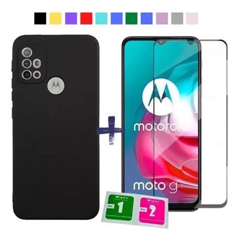 Kit Película 3d Capa Silicone Para Moto G10 G20 G30 Case Cor Rosa