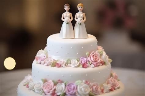 Premium Photo Lesbian Wedding Cake