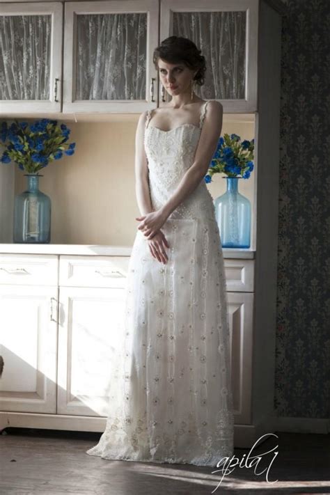 Lace Long Wedding Dress Bridal Dress With Pearls And Lace L2 Romantic Wedding Gown Classic