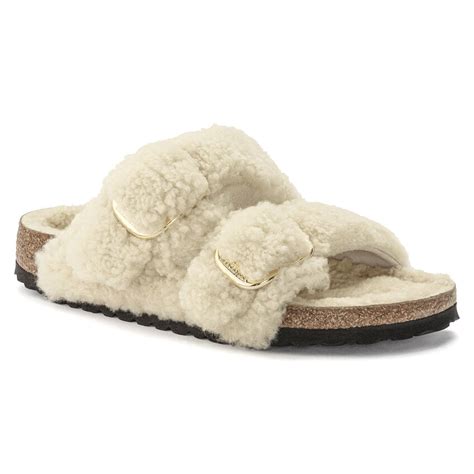 Arizona Big Buckle Shearling Teddy Eggshell Birkenstock