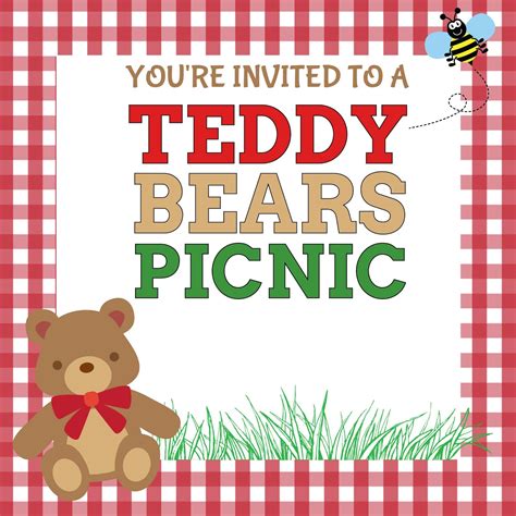 Free Teddy Bear Picnic Invitations Template Printable Templates