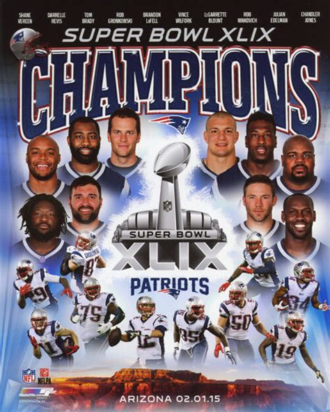 2015 New England Patriots Champions 8x10 Photo Super Bowl Print Tom Brady Poster Ebay