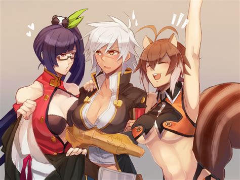 Makoto Nanaya Litchi Faye Ling Bullet And Lao Jiu Blazblue And 1