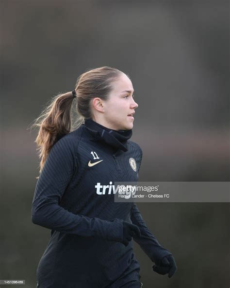 Guro Reiten of Chelsea in action during a Chelsea FC Women's Training ...