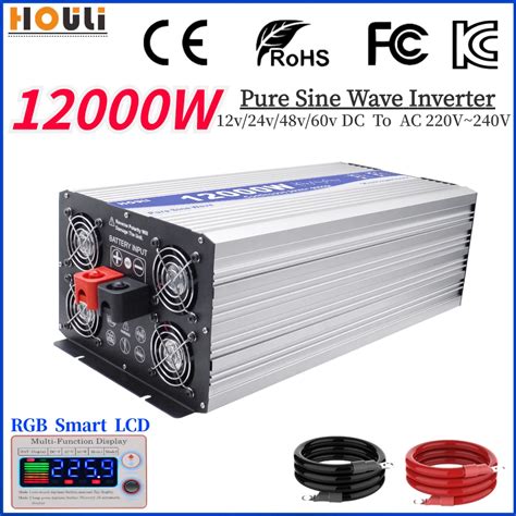 Power Inverter 6000w 8000w 12000w Pure Sine Wave Inverter Dc 12v 24v 48v 60v To Ac