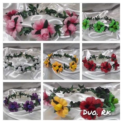 Jual Flower Crown Bunga Kuncup Seruni Bando Mahkota Bunga Anak Dan