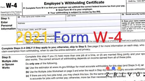 Printable W 4 Forms Employee 2021 2022 W4 Form