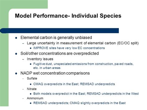 Operational Evaluation And Comparison Of Cmaq And Remsad An Annual