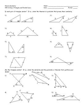 Honors Geometry Chapter 8 Similar Polygons Check Descr For Word Ver