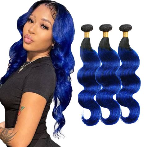 Blue Bundles Human Hair Ombre Body Wave Bundle Peruvian