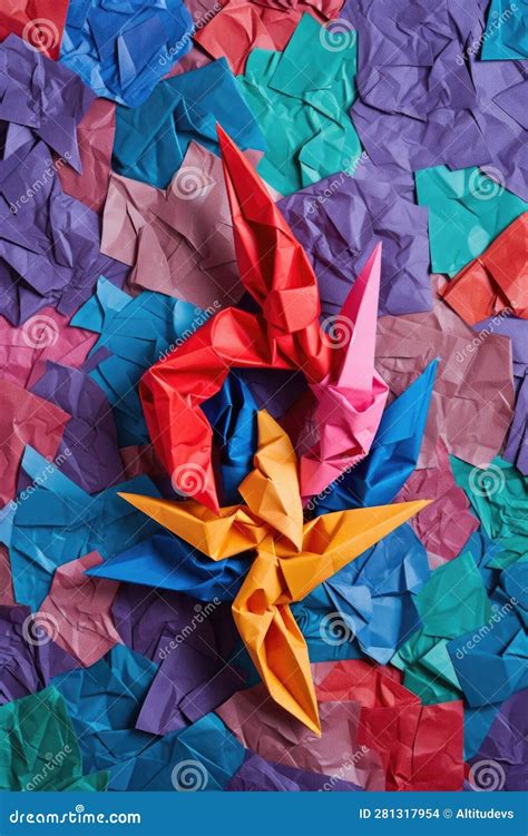 Origami Question Mark on a Colorful Background Stock Illustration ...