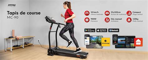 Fitfiu Fitness Mc Tapis De Course Pliable Km H W Avec