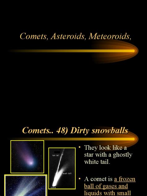 Q2 Science 8 Comets Asteroids Meteoroids Pdf Meteoroid Comet