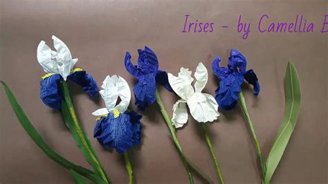 Diy Craft Tutorial How To Make Paper Iris Flowers By Crepe Paper