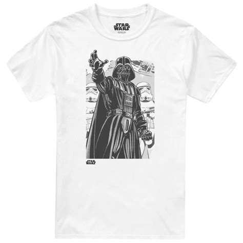 Star Wars Mens Darth Vader Force Mono T Shirt White Sportpursuitc