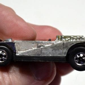 Vintage Hot Wheels Steam Roller Formula Race Car Silver Blue Hong Kong Vtg Toy Race Car