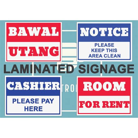 Laminated Signage A Size Shopee Philippines