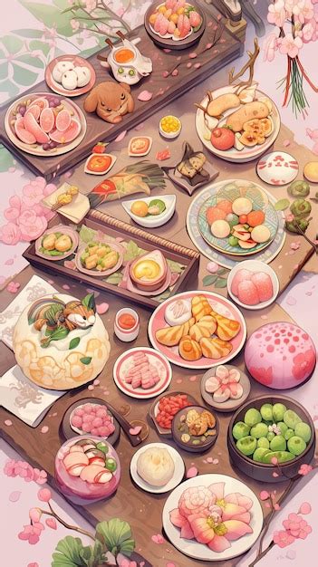 Premium Photo Illustration Qingming Festival Food In Pink