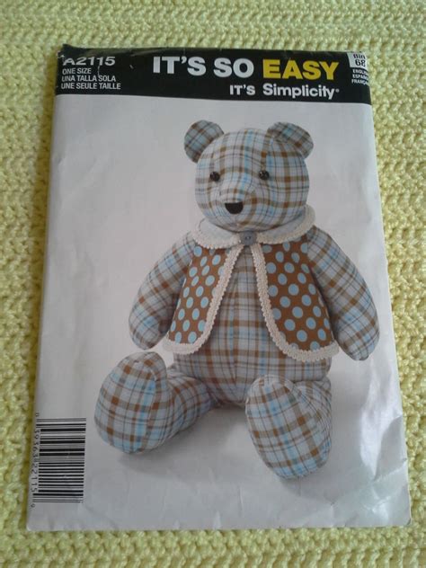 Simplicity Bear And Vest Sewing Pattern Simplicity A