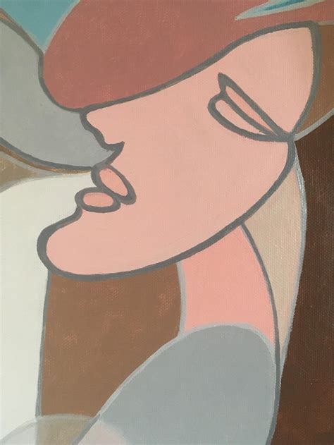 Galin R She Loved To Fly At Night Abstract Nude Girl With A Bird Made In Turquoise Pink For