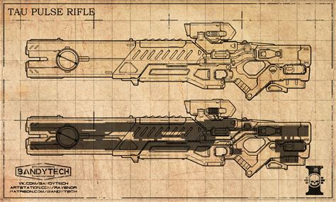 Artstation Wh40k Tau Pulse Rifle Blueprint