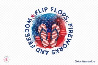 Flip Flops Fireworks And Freedom PNG Graphic By CraftlabSVG Creative