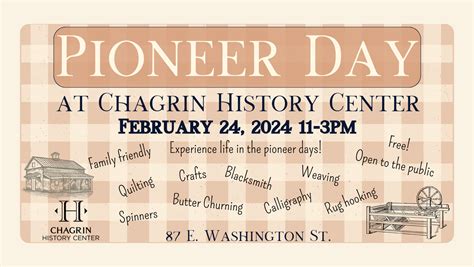 Pioneer Day – Chagrin Falls Historical Society