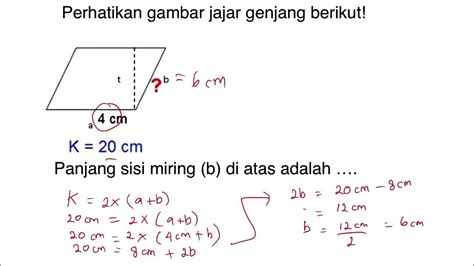 Cara Mudah Menghitung Sisi Miring Jajar Genjang Jika Diketahui