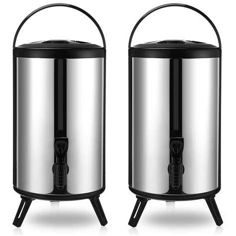 2 Pcs Stainless Steel Insulated Beverage Dispenser Insulated Thermal