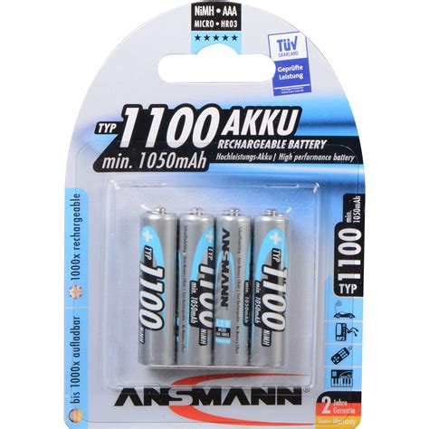 Ansmann AAA Rechargeable NiMH Batteries 5035232 B H Photo Video