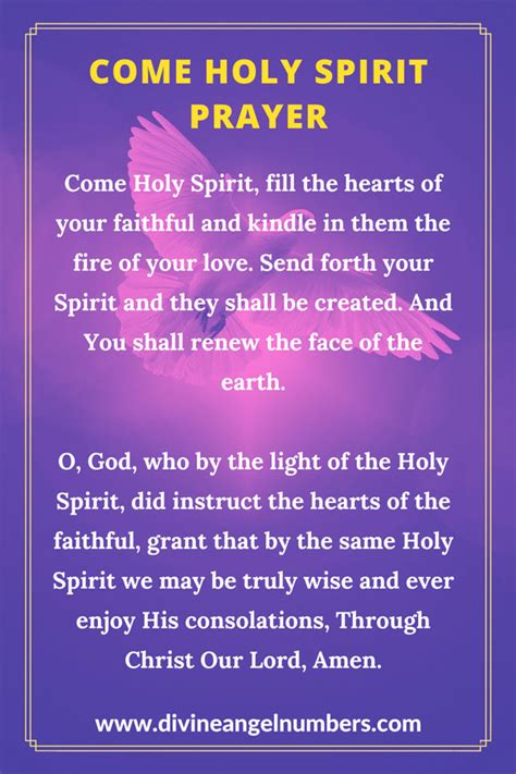 Come Holy Spirit Prayer: History & Explanation