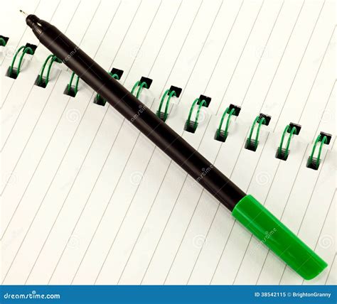 Green Pen And Notepad Stock Image Image Of Green Closeup 38542115