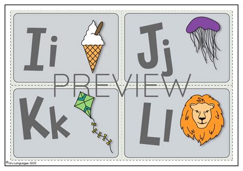 Alphabet I J K L Flashcard Gru Languages