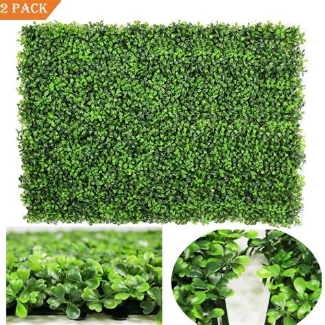 2 Pack Artificial Boxwood Hedge Panels Greenery Privacy Fence Wall Patio Mats Ebay