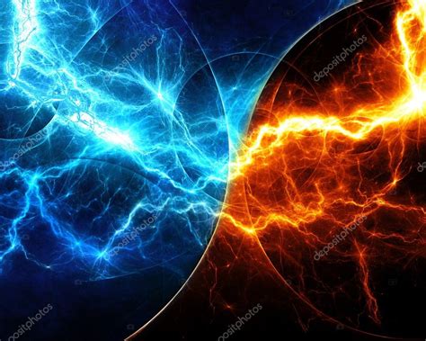 Fire And Ice Fractal Lightning Stock Photo By ©cappa 26775023