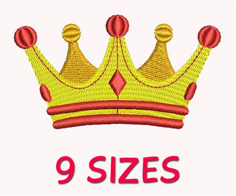 Crown Embroidery Design Machine Embroidery Fill Stitched 9 Etsy