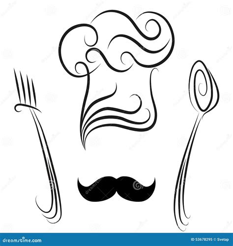 Sombrero Del Cocinero Con La Cuchara Y La Fork Ilustraci N Del Vector