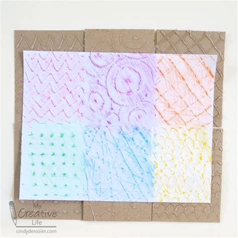 Crayon Rubbings On Homemade Texture Plates Elementary Art Projects