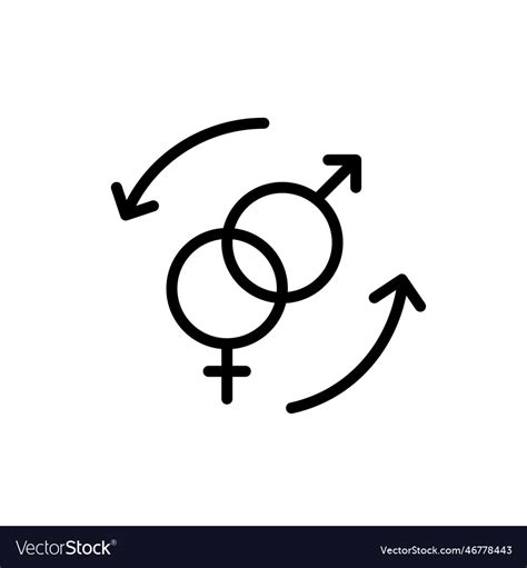 Gender Transitioning Symbol Female And Male Sex Vector Image