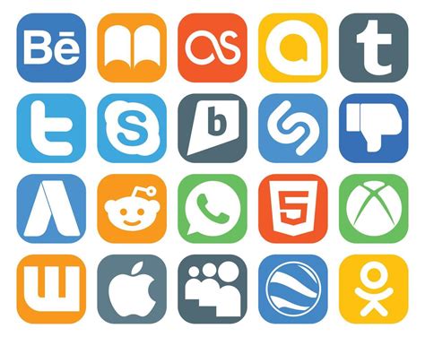 20 Social Media Icon Pack Including Wattpad Html Chat Whatsapp Adwords